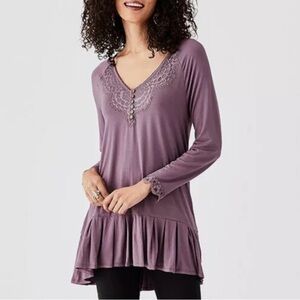 Matilda Jane Plum Lace Ruffle Cottagecore Fairy Tunic Size S